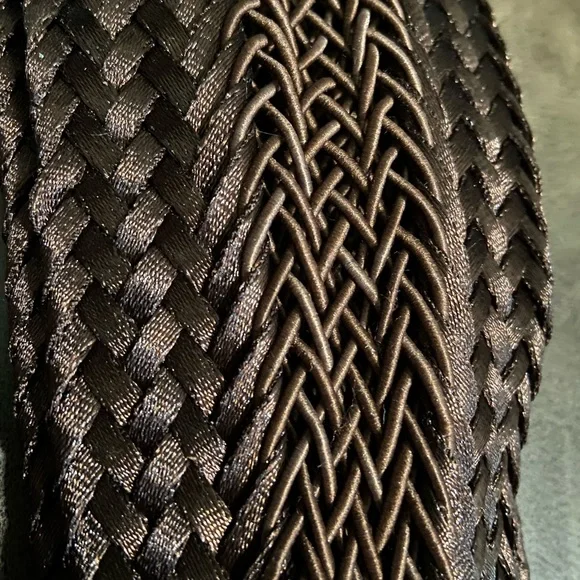 Jessica Simpson New Ladies Size S Brown Fabric Belt 3.25" Wide Total Length 40" - Picture 5 of 6